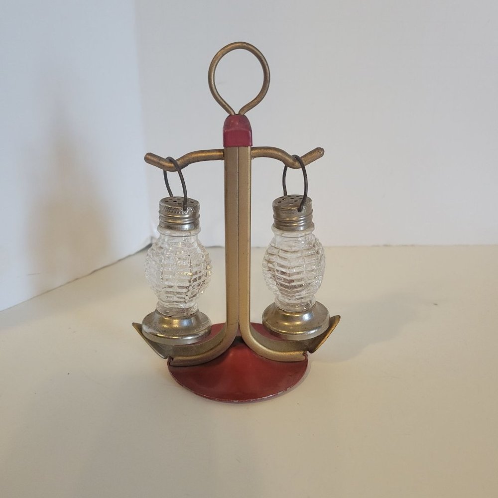 Vintage VanStyle Specialties Nautical Anchor Mini Lantern Salt & Pepper Shakers